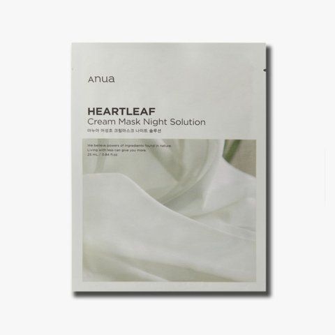Заспокійлива нічна тканинна маска з екстрактом хауттюйнії Anua Heartleaf Cream Mask Night Solution AN45 фото
