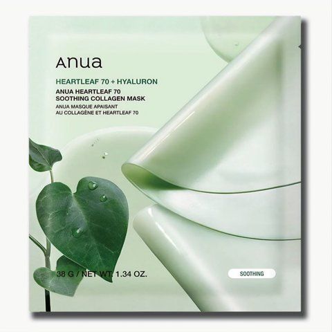 Гідрогелева колагенова маска з хауттюйнією серцевидною ANUA Heartleaf 70 Soothing Collagen Mask AN11 фото