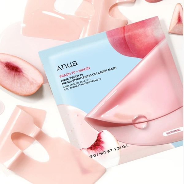 Гідрогелева колагенова маска з персиком та ніацинамідом ANUA Peach 70 Niacin Brightening Collagen Mask AN12 фото