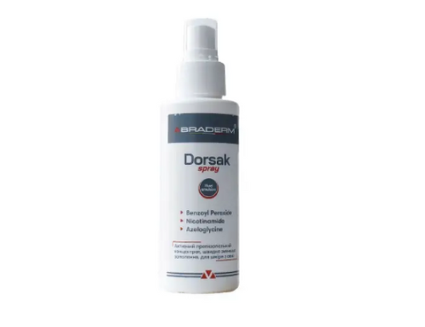 Активний протизапальний спрей для тіла BRADERM Dorsak Spray, 100 ml ДТ143 фото