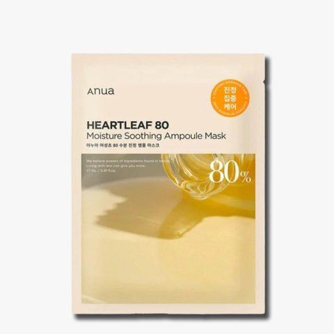 Заспокійлива тканинна маска для обличчя Anua Heartleaf 80 Moisture Soothing Ampoule Mask AN27 фото