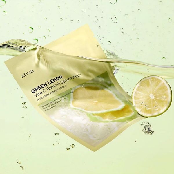 Освітлююча тканинна маска з вітаміном С Anua Green Lemon Vita C Blemish Serum Mask AN34 фото